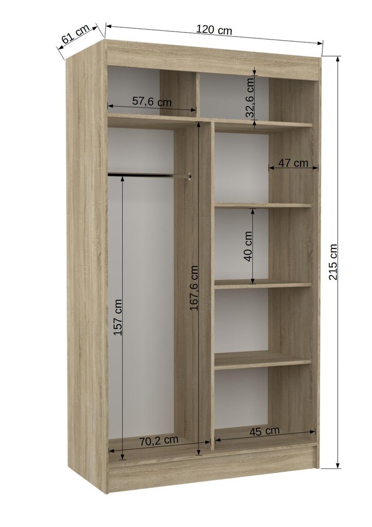 Spinta Adrk Furniture Gilton 120 cm, balta цена и информация | Spintos | pigu.lt