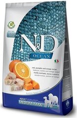 Farmina N&D Ocean Dog корм для средних и крупных пород с треской, тыквой и апельсином, 2,5 кг цена и информация | Сухой корм для собак | pigu.lt