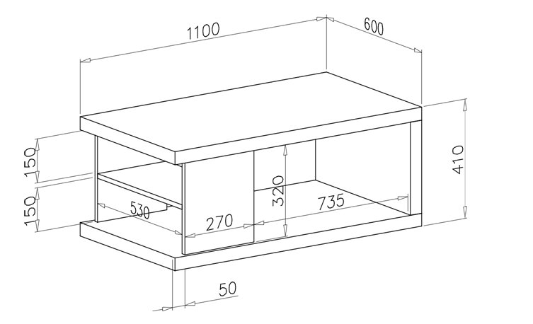 Kavos staliukas ADRK Furniture Luke, baltas/juodas цена и информация | Kavos staliukai | pigu.lt