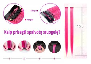 Spalvotų plaukų sruogelių rinkinys, 4 vnt. цена и информация | Аксессуары для волос | pigu.lt