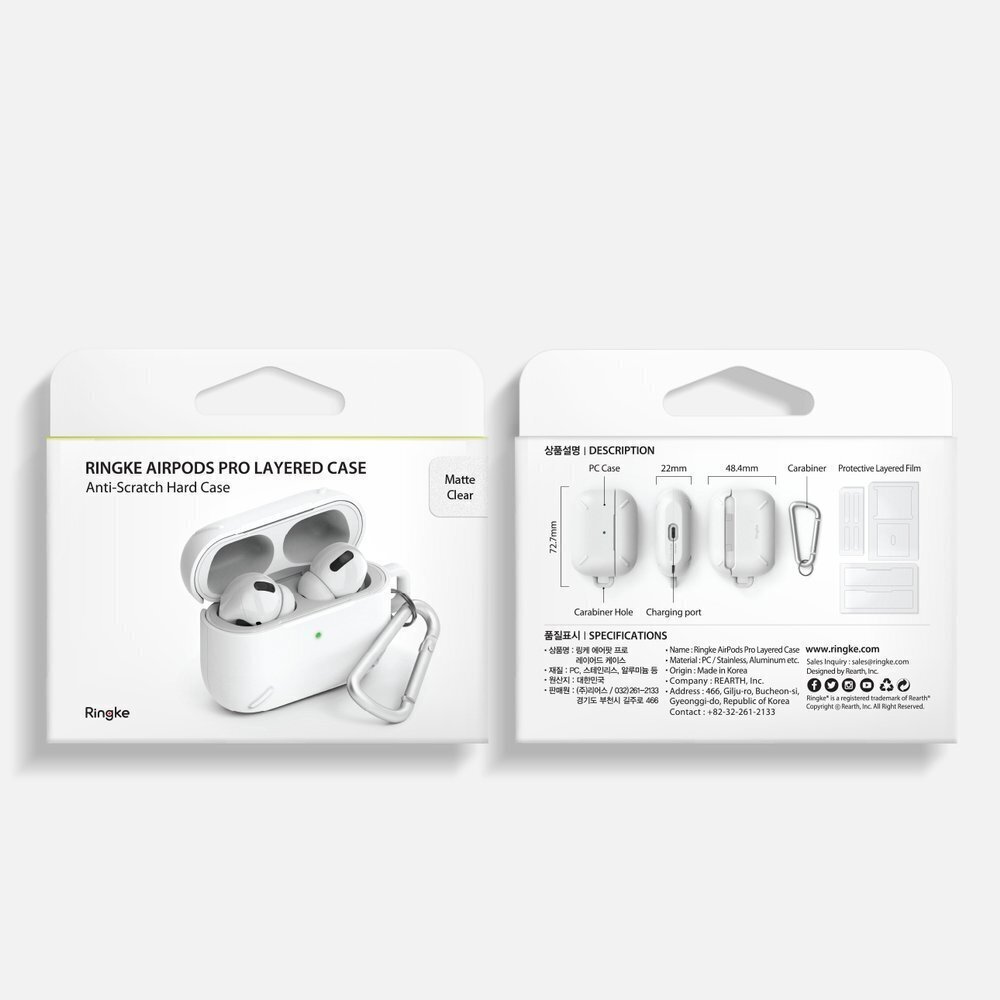 Ringke dėklas, skirtas AirPods Pro, skaidrus kaina ir informacija | Ausinės | pigu.lt