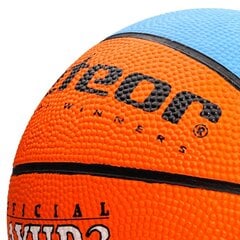 Баскетбольный мяч METEOR Layup, размер 3, синий / оранжевый цена и информация | Баскетбольные мячи | pigu.lt