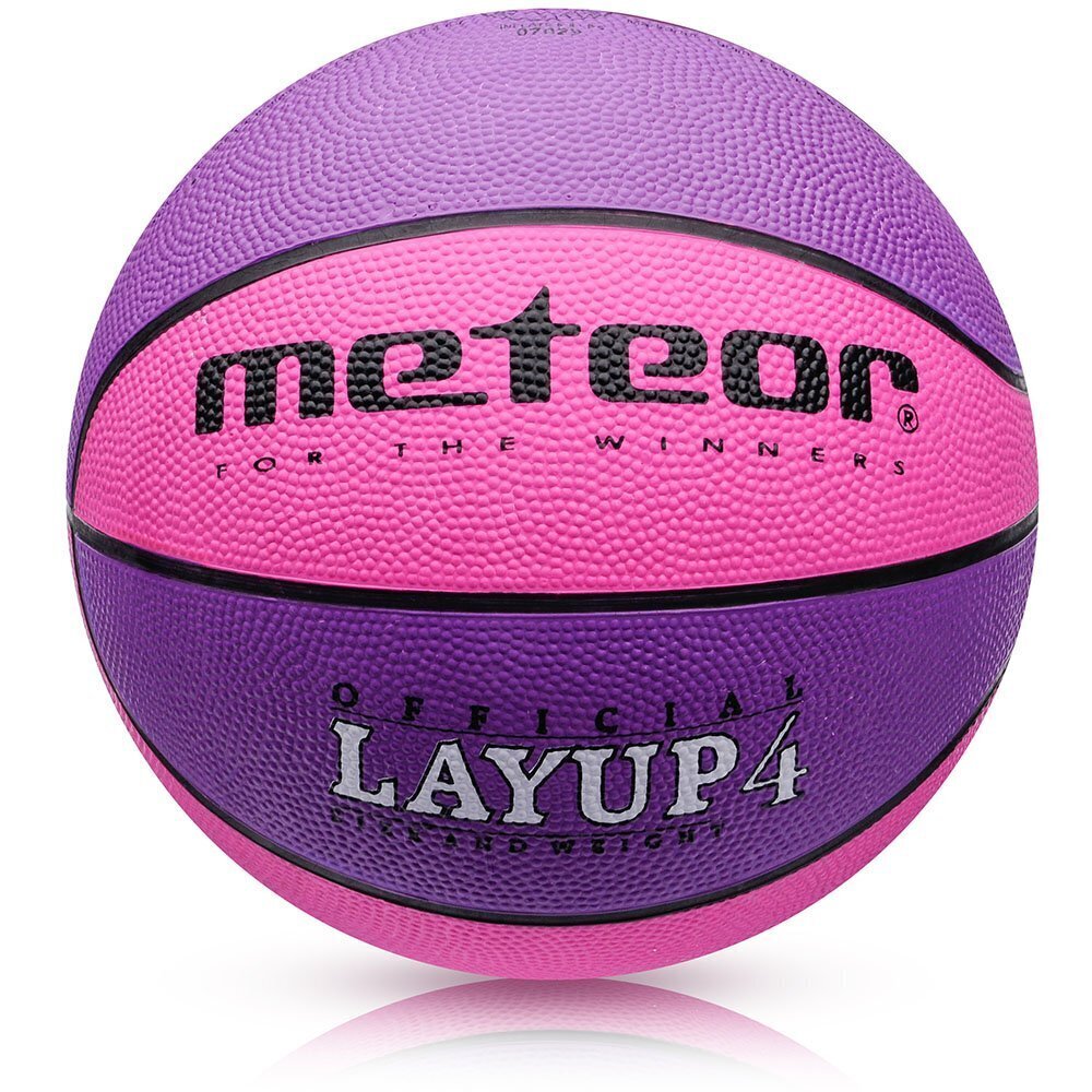 Krepšinio kamuolys METEOR LAYUP, 4 dydis, violetinis/rožinis цена и информация | Krepšinio kamuoliai | pigu.lt