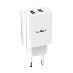 Сетевая зарядка Baseus Speed Mini Dual U Charger 10.5W белая CCFS-R02 цена и информация | Зарядные устройства для телефонов | pigu.lt