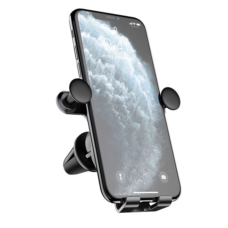 Telefono laikiklis Wozinsky Horizontal / Vertical Gravity Car Mount, skirtas Air Outlet, juodas (Wch-04) kaina ir informacija | Telefono laikikliai | pigu.lt