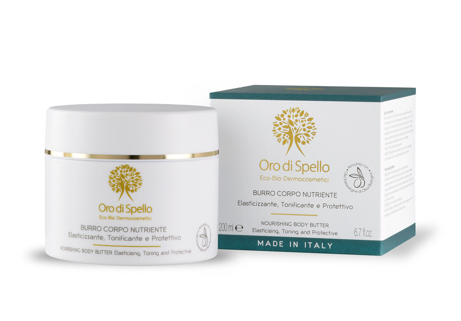 Kūno sviestas ORO DI SPELLO "Nourishing Body Butter Elasticising, Toning and Protective", 200 ml kaina ir informacija | Kūno kremai, losjonai | pigu.lt