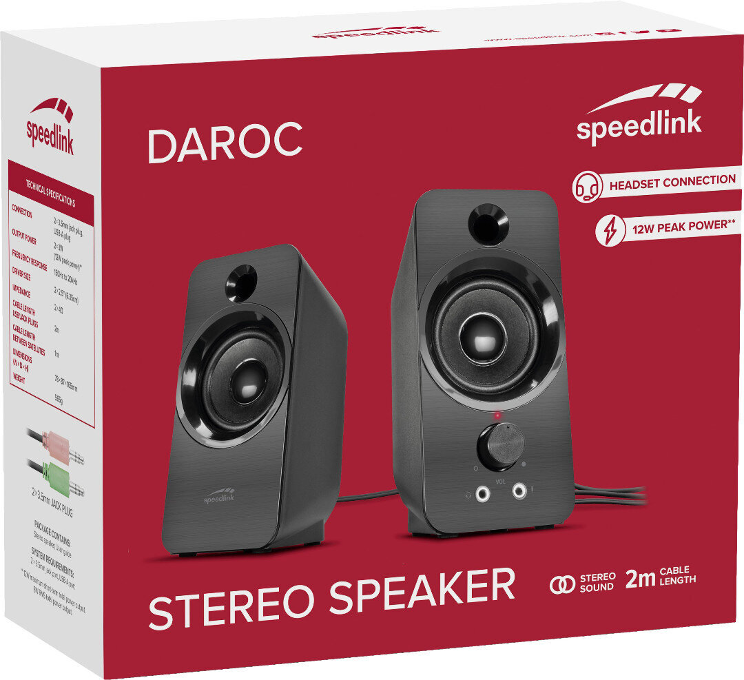 SpeedLink Daroc SL-810005-BK kaina ir informacija | Garso kolonėlės | pigu.lt