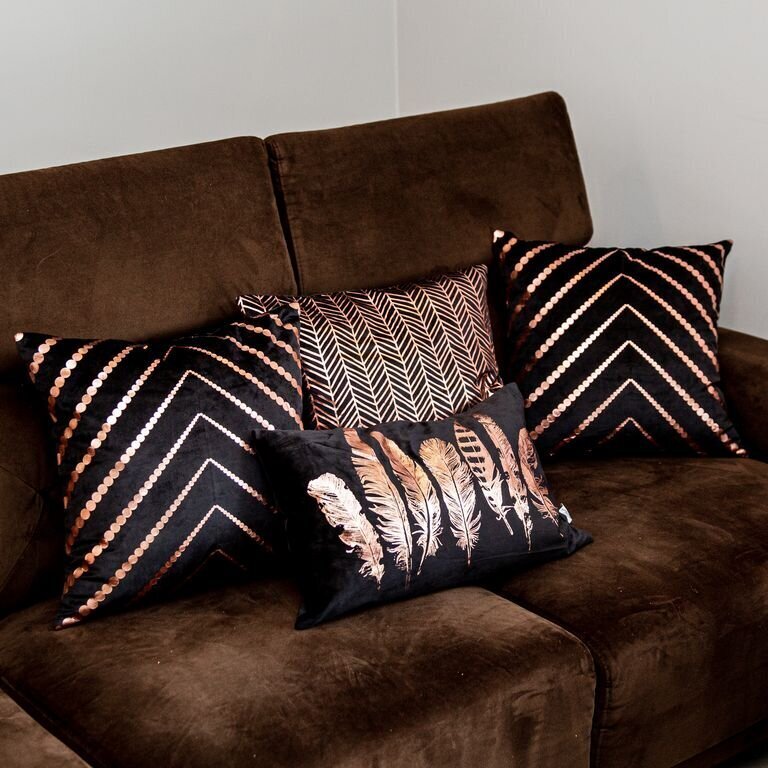 My Home dekoratyvinės pagalvėlės užvalkalas Black Herringbone kaina ir informacija | Dekoratyvinės pagalvėlės ir užvalkalai | pigu.lt