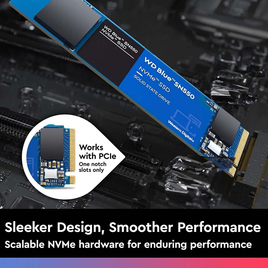 Drive WD Blue SN550 WDS100T2B0C (1 TB ; M.2; PCIe NVMe 3.0) kaina ir informacija | Vidiniai kietieji diskai (HDD, SSD, Hybrid) | pigu.lt