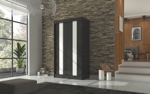 Spinta Adrk Furniture Karen 120 cm, juoda kaina ir informacija | Spintos | pigu.lt