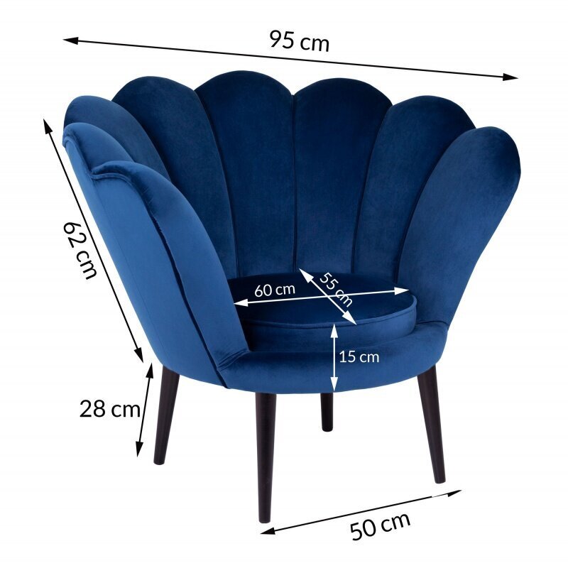 Fotelis TMS Tristan, mėlynas/aukso spalvos kaina ir informacija | Svetainės foteliai | pigu.lt