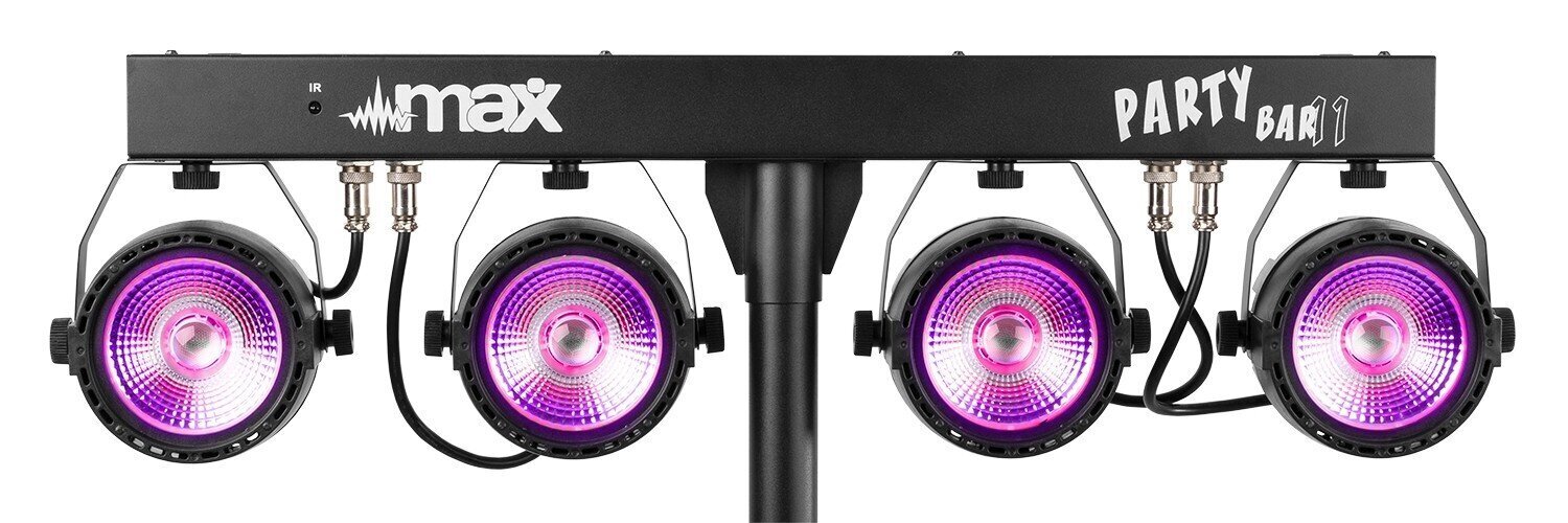 „Max Partybar11“ šviesos efekto rinkinys 4 X COB PAR 20W kaina ir informacija | Dekoracijos šventėms | pigu.lt