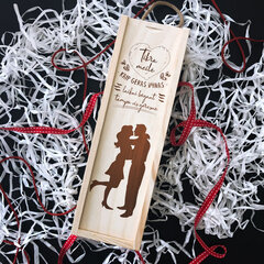 Деревянная коробка для бутылки "Настоящая любовь" цена и информация | Другие оригинальные подарки | pigu.lt