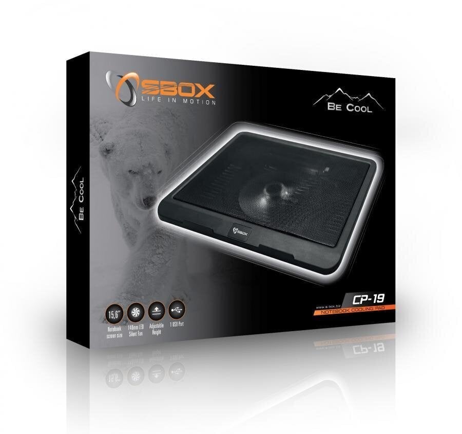 Sbox Cooling Pad CP-19, 15.6" цена и информация | Kompiuterių aušinimo ir kiti priedai | pigu.lt