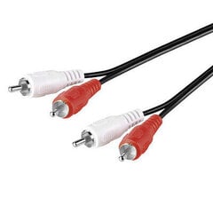 Sbox RCA-101, 2xRCA->2xRCA M/M, 1.5m kaina ir informacija | Kabeliai ir laidai | pigu.lt