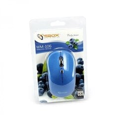 Sbox Wireless Optical Mouse WM-106 blue цена и информация | Мыши | pigu.lt