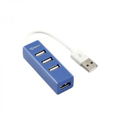 Sbox H-204 USB 4 порта USB HUB черника синий цена и информация | Адаптеры, USB-разветвители | pigu.lt