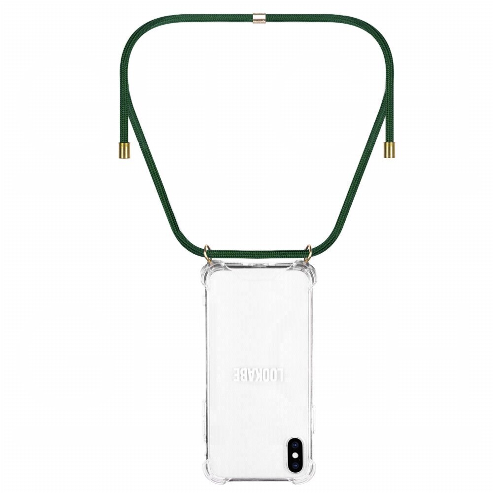 Lookabe Necklace, skirtas iPhone X/Xs, gold green (loo013) kaina ir informacija | Telefono dėklai | pigu.lt