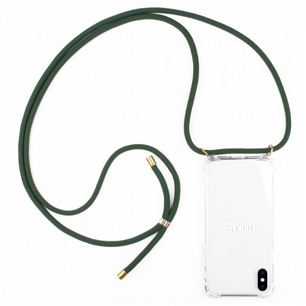 Lookabe Necklace, skirtas iPhone X/Xs, gold green (loo013) kaina ir informacija | Telefono dėklai | pigu.lt