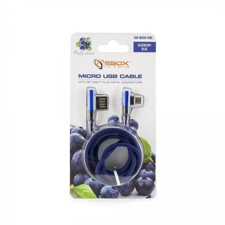 Sbox USB-MICRO-90BL, USB - MicroUSB 90 M/M, 1.5m kaina ir informacija | Laidai telefonams | pigu.lt