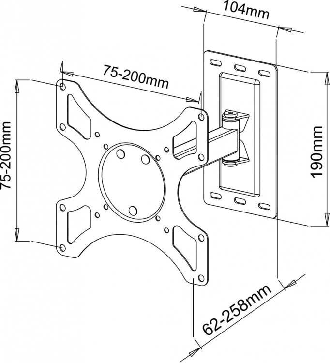 Sbox LCD-2901 19-43” kaina ir informacija | Televizorių laikikliai, tvirtinimai | pigu.lt