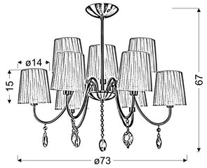 Candellux šviestuvas SORENTO PENDANT CHROME WHITE SHADE 9 kaina ir informacija | Pakabinami šviestuvai | pigu.lt