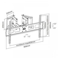 Sbox PLB-1348 (37-63/60кг/800x400) цена и информация | Кронштейны и крепления для телевизоров | pigu.lt