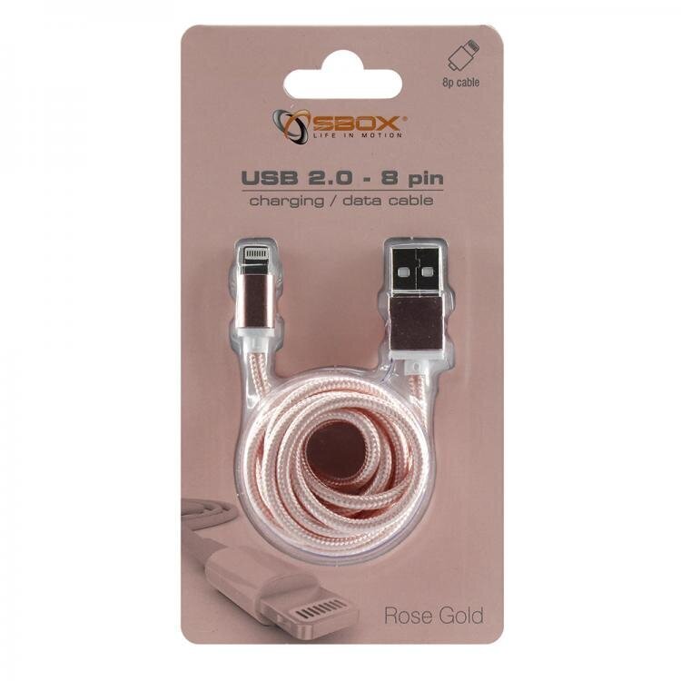 Sbox IPH7-RG, USB 2.0 - 8-Pin, 1.5 m kaina ir informacija | Laidai telefonams | pigu.lt