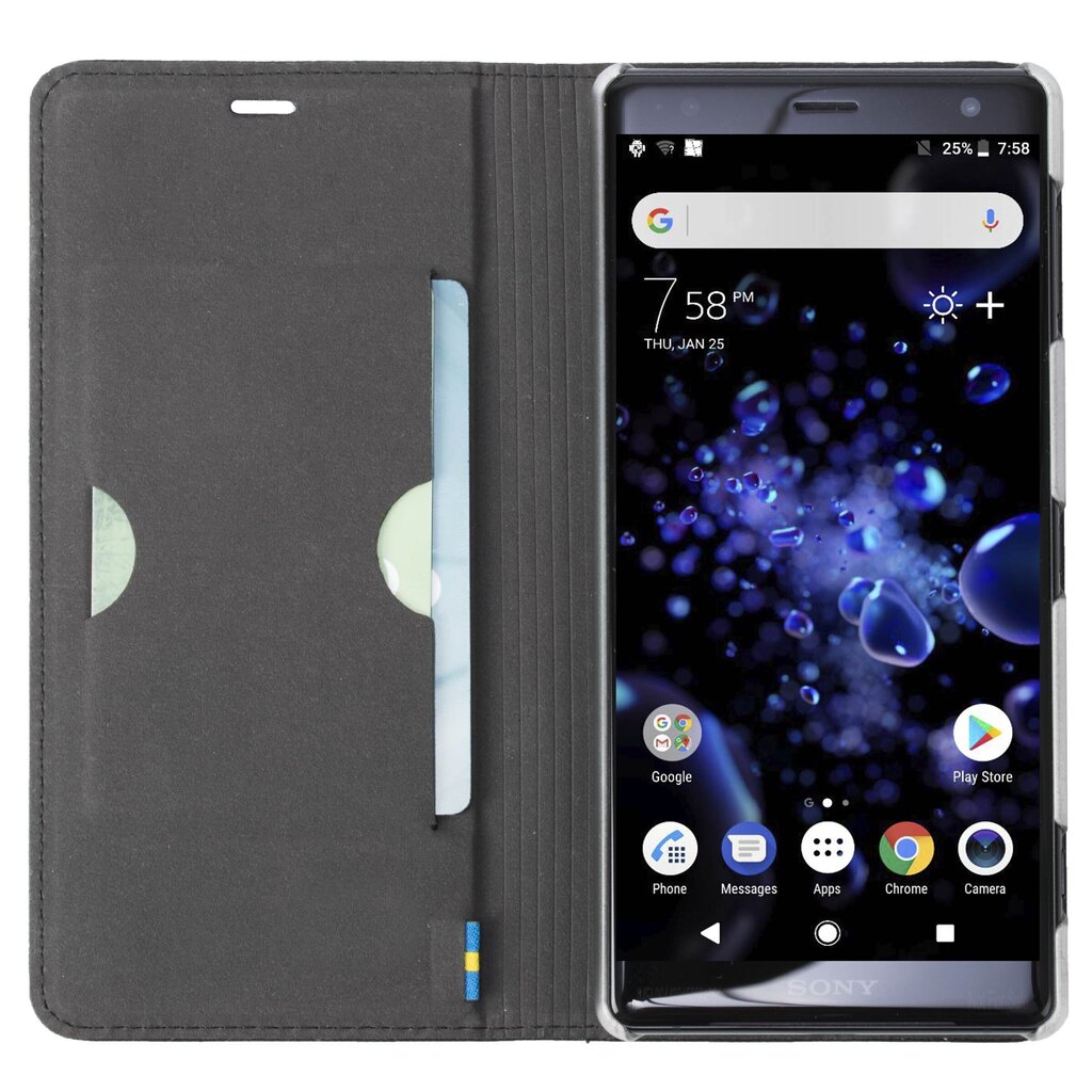 Krusell Malmo 2 Card FolioCase, skirtas Sony Xperia XZ2 Premium, juodas kaina ir informacija | Telefono dėklai | pigu.lt