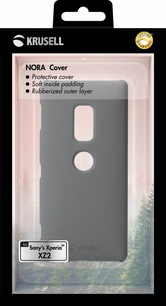 Krusell Nora Cover, skirtas Sony Xperia XZ2, pilkas/juodas kaina ir informacija | Telefono dėklai | pigu.lt