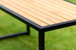 Sodo baldų rinkinys, pagamintas iš ilgalaikio metalo ir natūralaus medžio (ruda) kaina ir informacija | Lauko baldų komplektai | pigu.lt