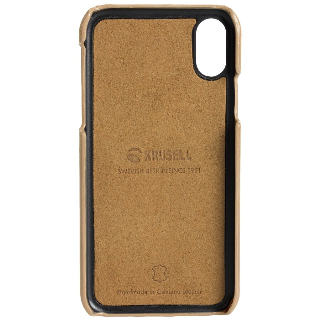 Krusell Sunne 2 Card Cover, skirtas Apple iPhone X/XS, rudas kaina ir informacija | Telefono dėklai | pigu.lt