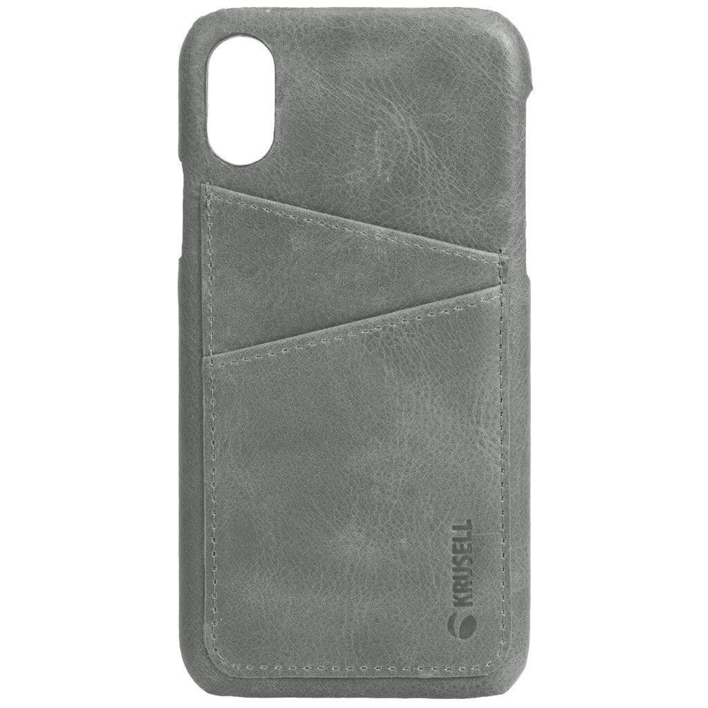 Krusell Sunne 2 Card Cover, skirtas Apple iPhone XR, pilkas kaina ir informacija | Telefono dėklai | pigu.lt