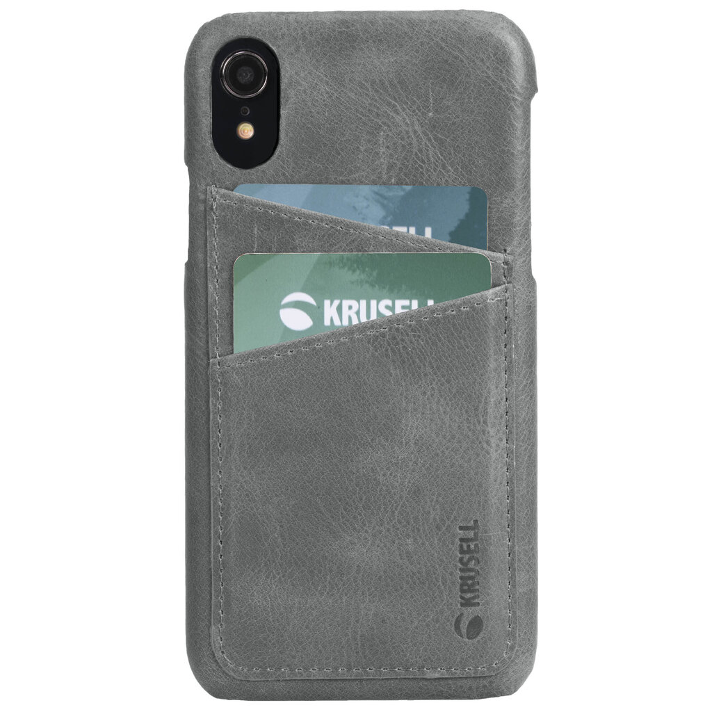 Krusell Sunne 2 Card Cover, skirtas Apple iPhone XR, pilkas цена и информация | Telefono dėklai | pigu.lt