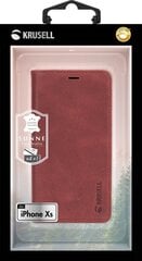 Krusell Sunne 4 Card FolioWallet, skirtas Apple iPhone X/XS, raudonas kaina ir informacija | Telefono dėklai | pigu.lt