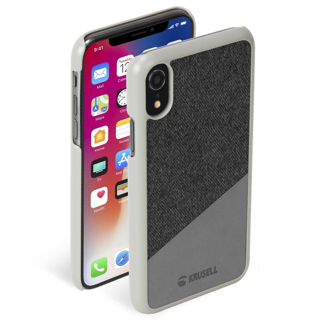 Krusell Tanum Cover, skirtas Apple iPhone XR, pilkas kaina ir informacija | Telefono dėklai | pigu.lt