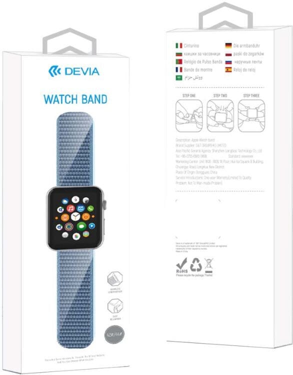 Devia Deluxe Series Sport3 Band Cape Cod Blue kaina ir informacija | Išmaniųjų laikrodžių ir apyrankių priedai | pigu.lt