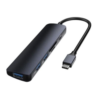 Aдаптер Leopard Type-C к USB3.0 * 3 + PD + кардридер 5 в 1 HUB цвет серый цена и информация | Адаптеры, USB-разветвители | pigu.lt