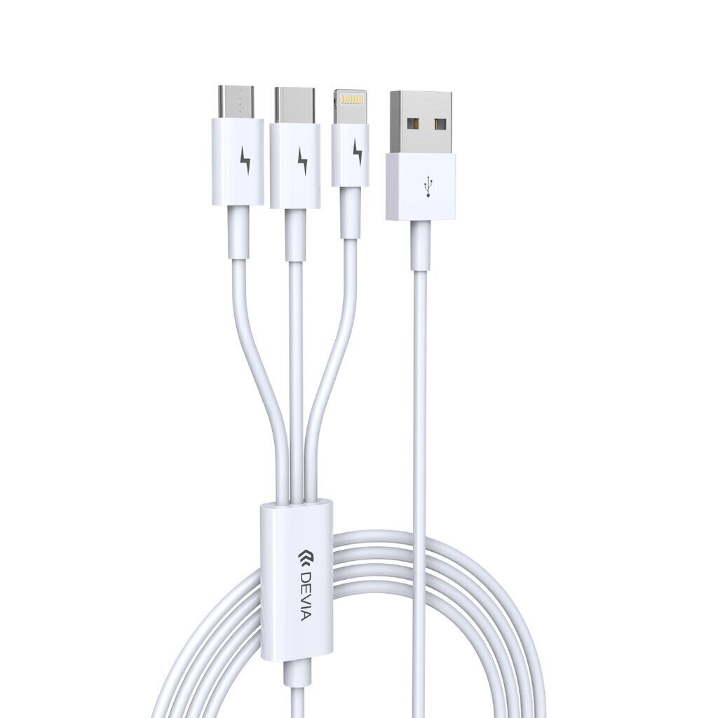 Devia Smart 3in1, Micro USB - Type C - Lightning, 1.2m kaina ir informacija | Laidai telefonams | pigu.lt