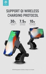 Devia Navigation car holder with wireless charging black 10 Вт цена и информация | Держатели для телефонов | pigu.lt