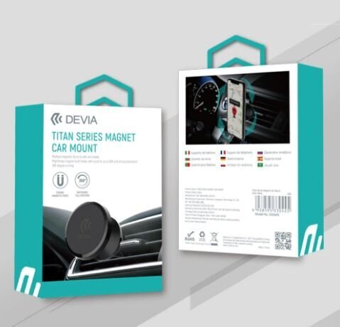 Devia Titan Series Magnet Car Mount, Juoda kaina ir informacija | Telefono laikikliai | pigu.lt