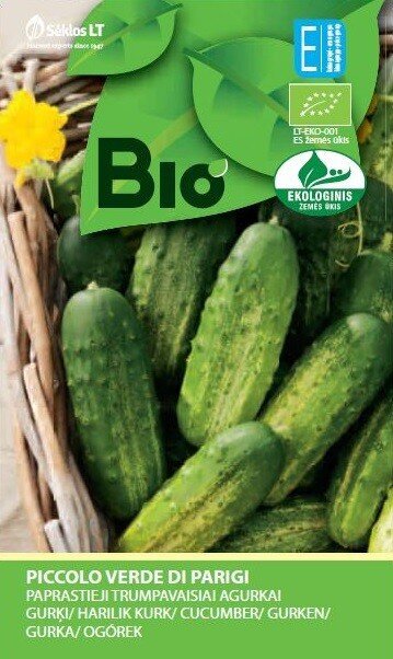 AGURKAI PAPRASTIEJI TRUMPAVAISIAI PICCOLO VERDE DI PARIGI „BIO” 0,5 G kaina ir informacija | Daržovių, uogų sėklos | pigu.lt