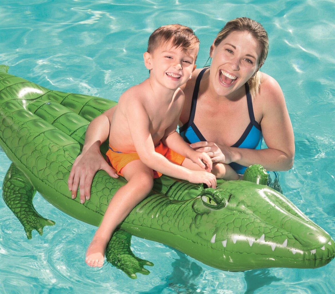 Pripučiamas žaislas Bestway Crocodile Ride-on, 163x72x30 cm цена и информация | Pripučiamos ir paplūdimio prekės | pigu.lt