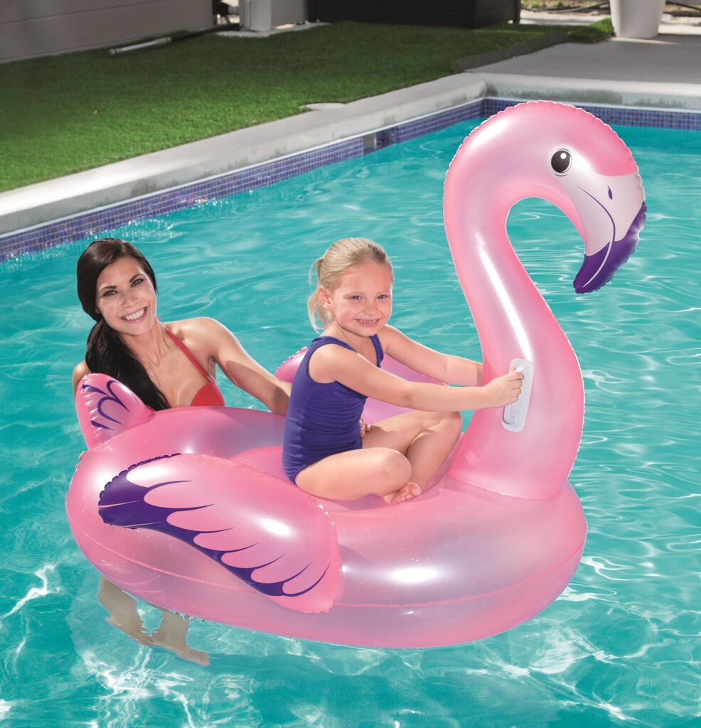 Pripučiamas plaustas Bestway Flamingo, 122x99x105 cm kaina ir informacija | Pripučiamos ir paplūdimio prekės | pigu.lt