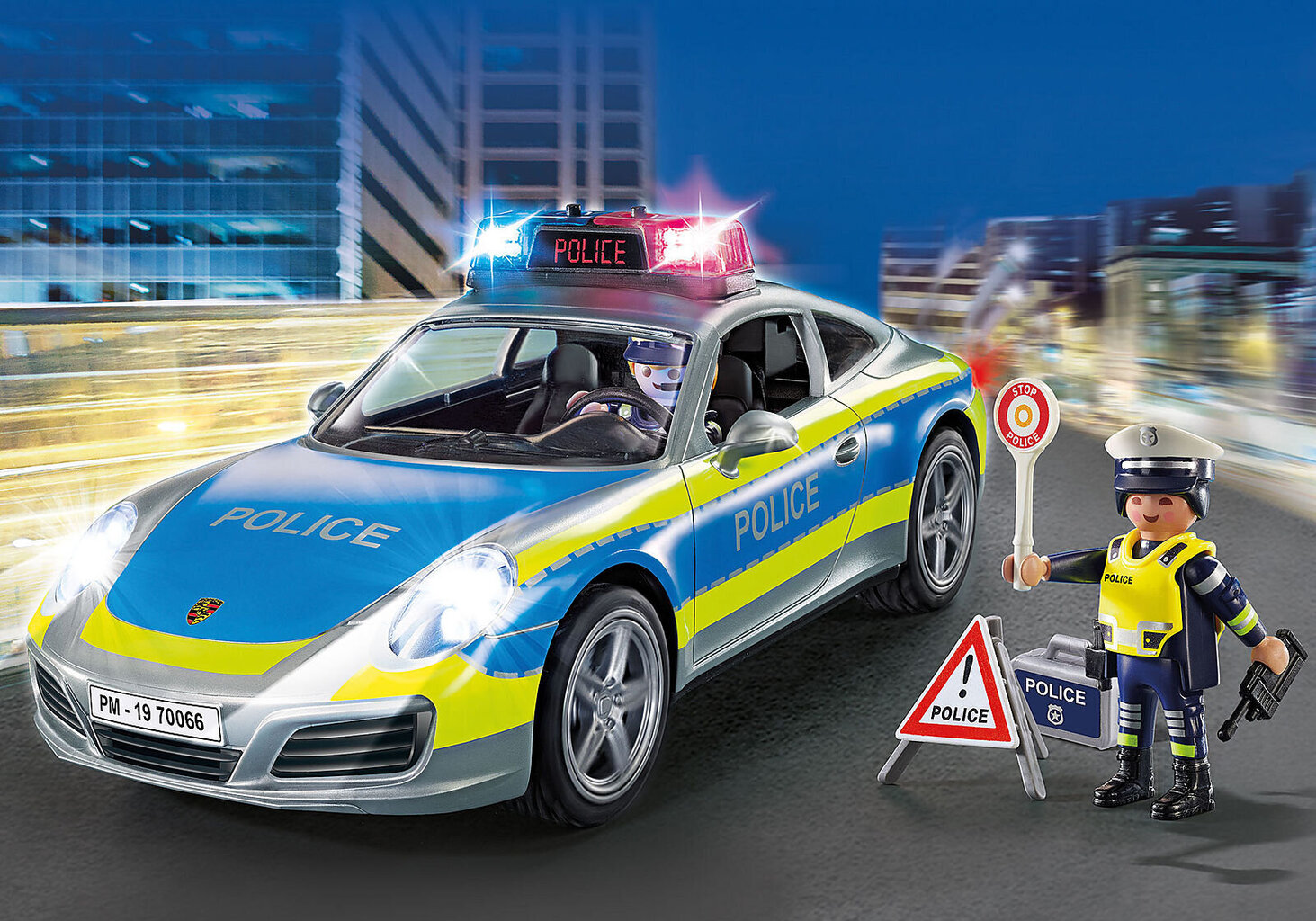 70066 PLAYMOBIL® Porshe Policijos automobilis 911 Carrera 4S kaina ir informacija | Konstruktoriai ir kaladėlės | pigu.lt