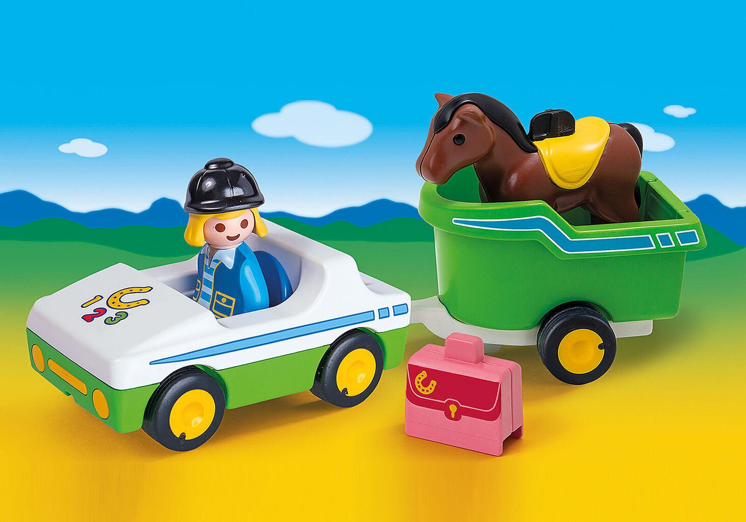 70181 PLAYMOBIL® 1.2.3. Automodelis su arklio vežimu цена и информация | Konstruktoriai ir kaladėlės | pigu.lt