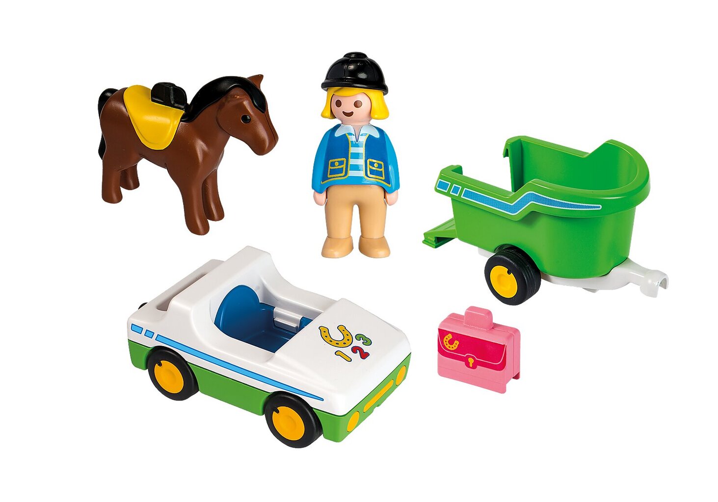 70181 PLAYMOBIL® 1.2.3. Automodelis su arklio vežimu цена и информация | Konstruktoriai ir kaladėlės | pigu.lt