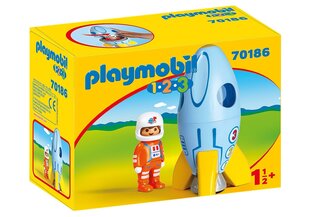 70186 PLAYMOBIL® 1.2.3., Astronautas su raketa kaina ir informacija | Konstruktoriai ir kaladėlės | pigu.lt