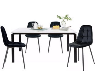 Комплект мебели для столовой Notio Living Silva / Lina, черный цена и информация | Комплекты мебели для столовой | pigu.lt