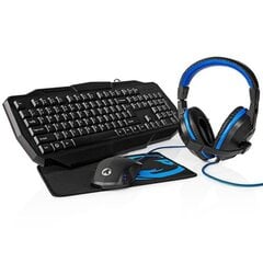 Nedis GCK41100BKUS Gaming Combo Kit 4-in-1 цена и информация | Клавиатуры | pigu.lt